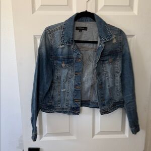 Black Label Light Blue Distressed Denim Jacket - Women